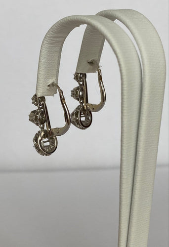 Boucles d'oreilles Boucles d'oreilles pendantes vintage en or blanc 18 ct et diamants 58 Facettes earrings