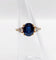 Bague 49 Bague vintage en or 18k avec saphir naturel et diamants 58 Facettes A07347