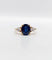 Bague 49 Bague vintage en or 18k avec saphir naturel et diamants 58 Facettes A07347