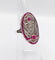 Bague 48 Bague marquise Art déco en or blanc 18k, rubis et diamants 58 Facettes A07360