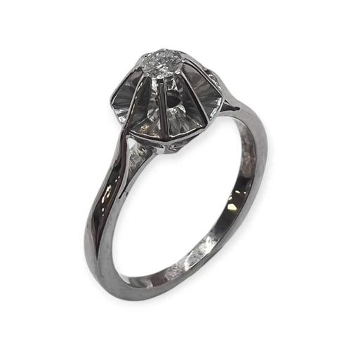 Bague 50 Bague solitaire en or blanc et diamant 58 Facettes 330096371
