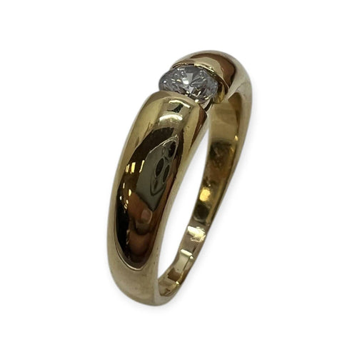 Bague 57 Bague solitaire en or jaune 750 et diamant 58 Facettes 330092794