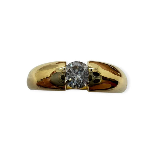 Bague 57 Bague solitaire en or jaune 750 et diamant 58 Facettes 330092794