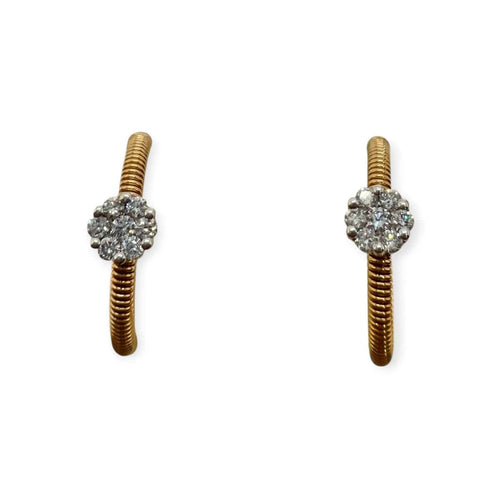 Boucles d'oreilles Créoles - Boucles d'oreilles en or blanc et jaune avec diamants 58 Facettes 330095805