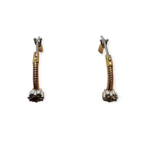 Boucles d'oreilles Créoles - Boucles d'oreilles en or blanc et jaune avec diamants 58 Facettes 330095805