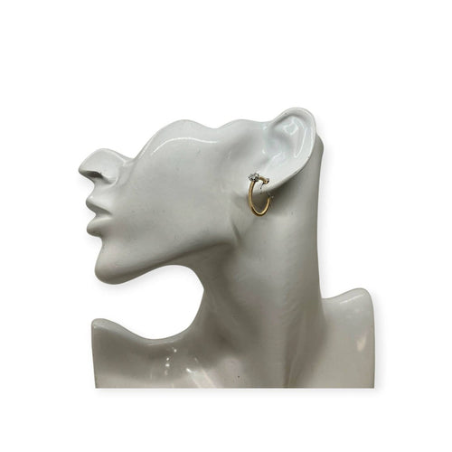 Boucles d'oreilles Créoles - Boucles d'oreilles en or blanc et jaune avec diamants 58 Facettes 330095805