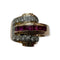 Bague 61 Bague tank rubis et diamants en or rose et blanc 585 58 Facettes 330092741