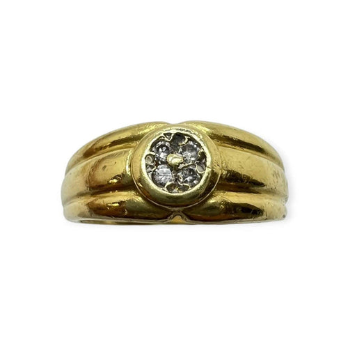 Bague 52 Bague rosace en or jaune 750 et diamants 58 Facettes 330097007