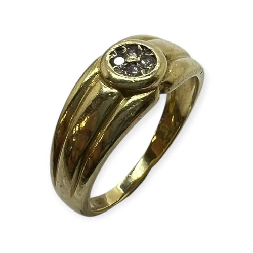 Bague 52 Bague rosace en or jaune 750 et diamants 58 Facettes 330097007