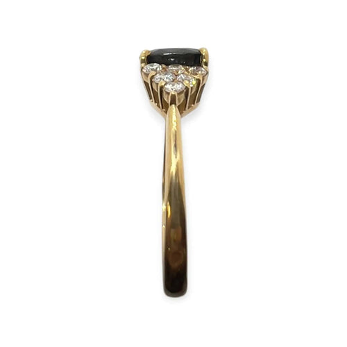 Bague 50 Bague en or jaune 18 carats avec saphir et diamants 58 Facettes 330096016