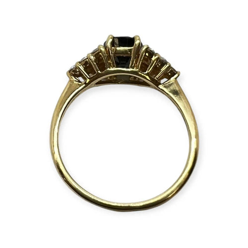 Bague 50 Bague en or jaune 18 carats avec saphir et diamants 58 Facettes 330096016
