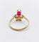 Bague 55 Bague trèfle antique en or 18k, platine, rubis synthétique et diamants 58 Facettes A07364
