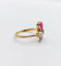 Bague 55 Bague trèfle antique en or 18k, platine, rubis synthétique et diamants 58 Facettes A07364
