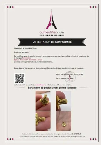 Pendentif Pomellato - Pendentif croix en or jaune et diamants jaunes 58 Facettes 330093208