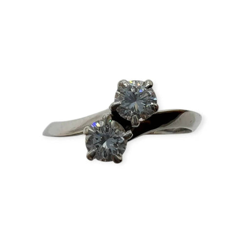 Bague 53 Bague toi et moi en or jaune 750 et diamants 58 Facettes 330093716