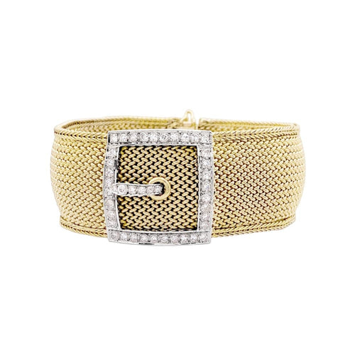 Montre Jaeger-LeCoultre Ceinture - Montre secrète en or jaune, or blanc et diamants 58 Facettes 35669
