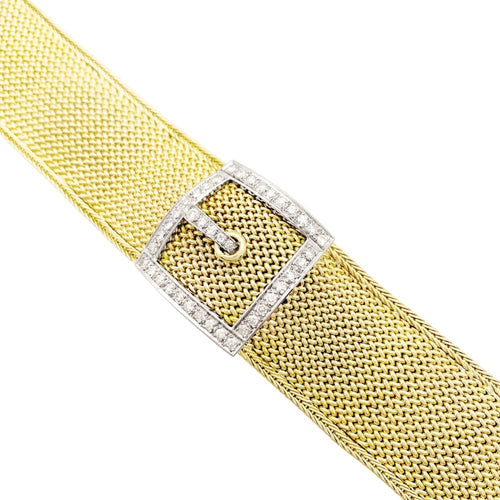 Montre Jaeger-LeCoultre Ceinture - Montre secrète en or jaune, or blanc et diamants 58 Facettes 35669