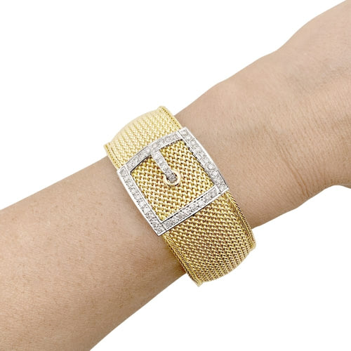 Montre Jaeger-LeCoultre Ceinture - Montre secrète en or jaune, or blanc et diamants 58 Facettes 35669