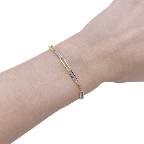 Bracelet Dinh Van - Bracelet vintage en or jaune et or blanc 58 Facettes 35709