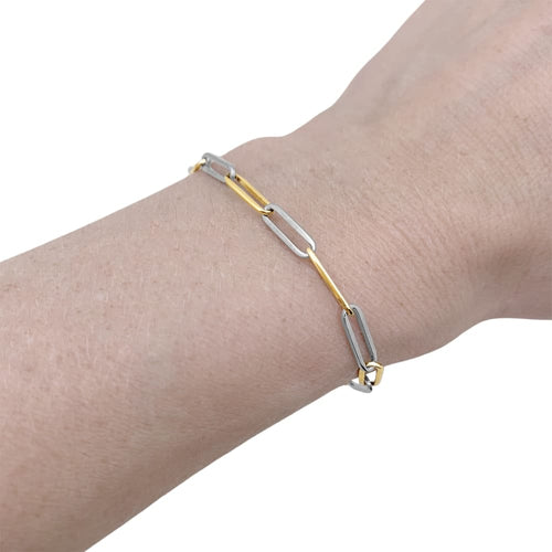 Bracelet Dinh Van - Bracelet vintage en or jaune et or blanc 58 Facettes 35709