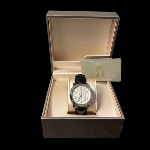 Montre Bulgari - Montre chronographe en acier 58 Facettes MT46058