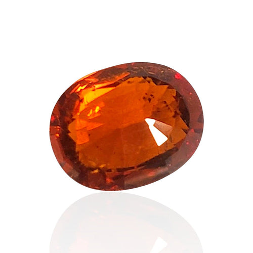 Bague Grenat spessartite - Pierre ovale mixte de Namibie 2,60 ct 58 Facettes #24-110-GRSPFN