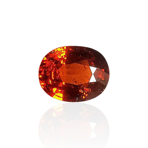 Bague Grenat spessartite - Pierre ovale mixte de Namibie 2,60 ct 58 Facettes #24-110-GRSPFN