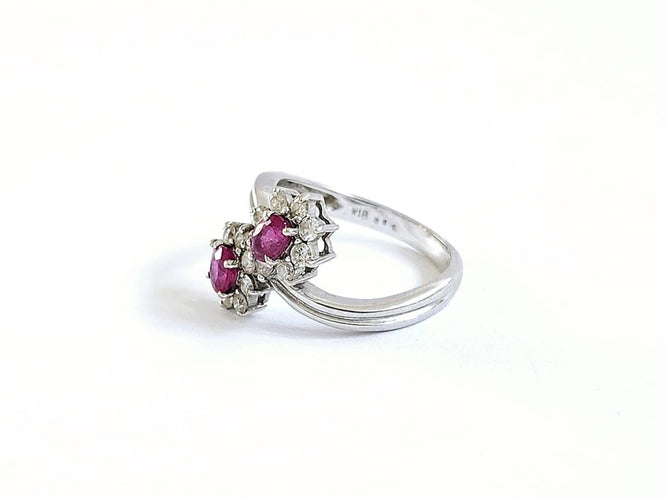 Bague 55 Bague croisée en or blanc, rubis et diamants 58 Facettes NORM20251912 - 149