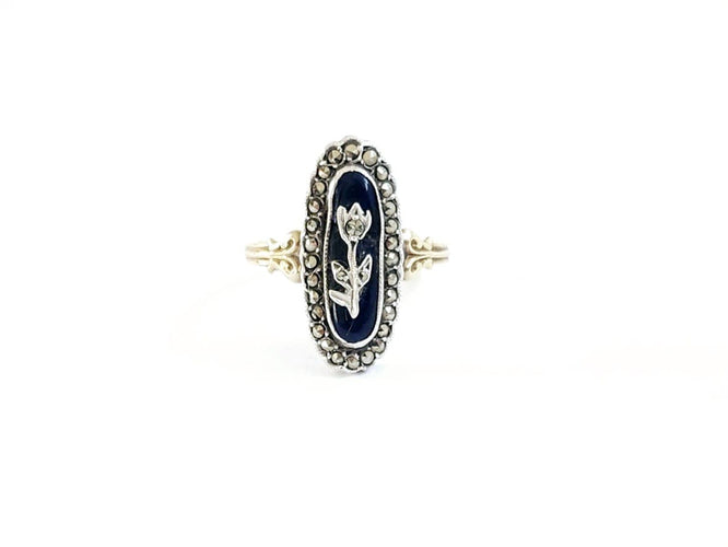Bague 59 Bague marquise en or jaune 18 carats, argent et diamants 58 Facettes NORM20251912 - 57