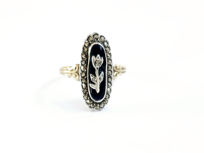 Bague 59 Bague marquise en or jaune 18 carats, argent et diamants 58 Facettes NORM20251912 - 57