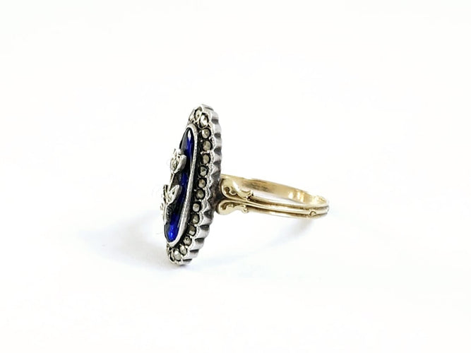 Bague 59 Bague marquise en or jaune 18 carats, argent et diamants 58 Facettes NORM20251912 - 57