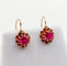 Boucles d'oreilles Dormeuses antiques circa 1900 en or rose 18k et rubis synthétiques 58 Facettes A07372
