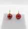 Boucles d'oreilles Dormeuses antiques circa 1900 en or rose 18k et rubis synthétiques 58 Facettes A07372