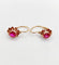 Boucles d'oreilles Dormeuses antiques circa 1900 en or rose 18k et rubis synthétiques 58 Facettes A07372