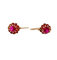 Boucles d'oreilles Dormeuses antiques circa 1900 en or rose 18k et rubis synthétiques 58 Facettes A07372