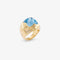 Bague 62 Bulgari Piramide - Bague en or jaune et blanc 18K et topaze bleue 58 Facettes SKU: 22892