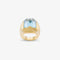 Bague 62 Bulgari Piramide - Bague en or jaune et blanc 18K et topaze bleue 58 Facettes SKU: 22892
