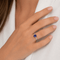 Bague 53 Bague en or blanc avec tanzanite et diamants 58 Facettes AN659 (0079)