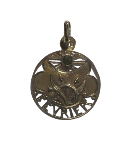 Pendentif Art Nouveau - Pendentif Février en or rose et péridot 58 Facettes Pendentif