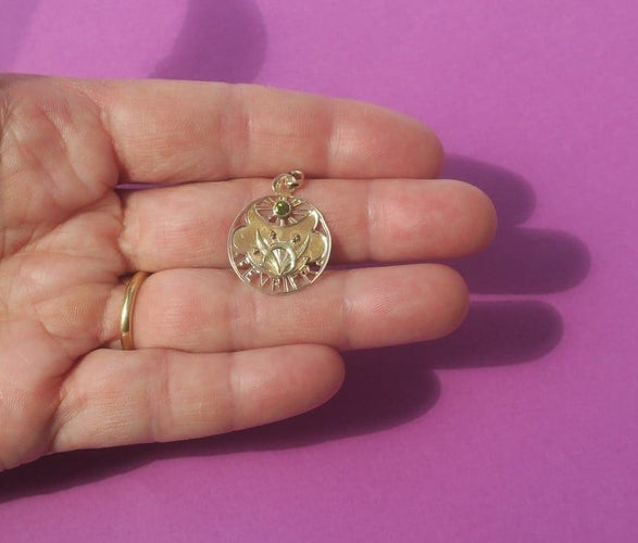 Pendentif Art Nouveau - Pendentif Février en or rose et péridot 58 Facettes Pendentif
