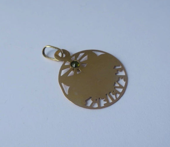 Pendentif Art Nouveau - Pendentif Février en or rose et péridot 58 Facettes Pendentif