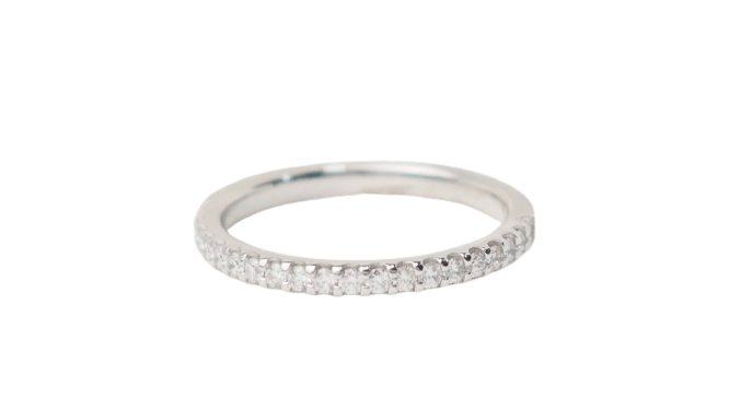 Bague 50 Demi-alliance - Bague en or blanc et diamants 0,25 ct 58 Facettes 32245