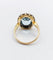 Bague 55 Bague pompadour antique en or 18K, platine, aigue-marine et diamants 58 Facettes A07376