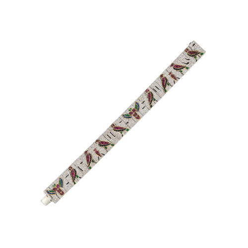Bracelet Egyptian Revival - Bracelet en or 18 carats, pierres précieuses et diamants 58 Facettes SKU: 22844