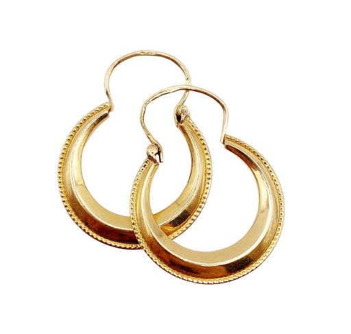 Boucles d'oreilles Créoles Art déco - Boucles d'oreilles en or 18k 58 Facettes A07380