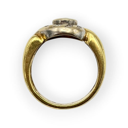Bague 55 Bague vintage tourbillon en or jaune et blanc 750 et diamants 58 Facettes 149068615