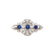 Art déco - Broche en platine avec saphirs et diamants
