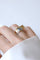 Bague 53 Bague Tank Art déco en or jaune, platine, aigue-marine et diamants 58 Facettes
