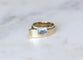 Bague 53 Bague Tank Art déco en or jaune, platine, aigue-marine et diamants 58 Facettes