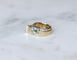 Bague 53 Bague Tank Art déco en or jaune, platine, aigue-marine et diamants 58 Facettes
